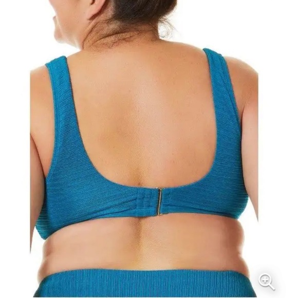 Time & True Women’s Textured Boning for Support Bikini Top Sz L(12-14) Blue - Picture 2 of 11